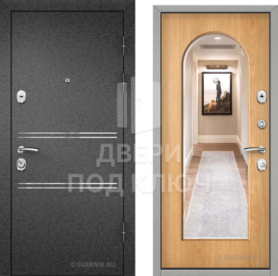 Входная дверь с зеркалом в офис ДПК-10450