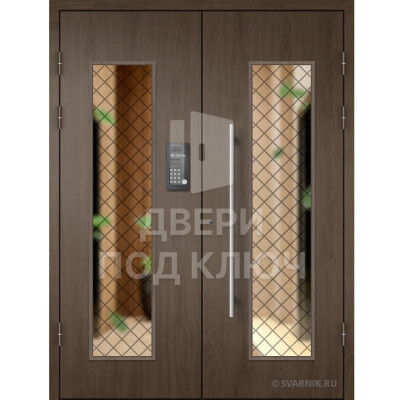 Двустворчатая дверь для тамбура с отделкой МДФ ДПК-13853